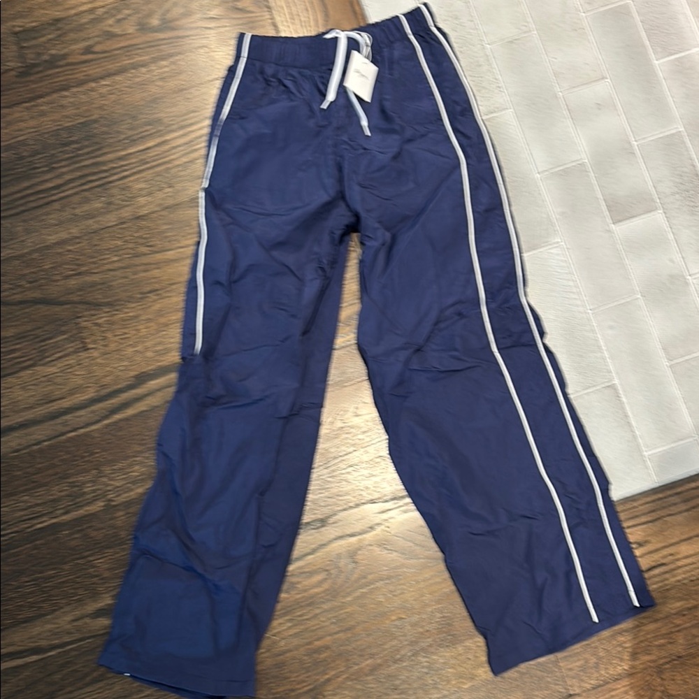 SUPRE Blue Track Pants with White Stripes
